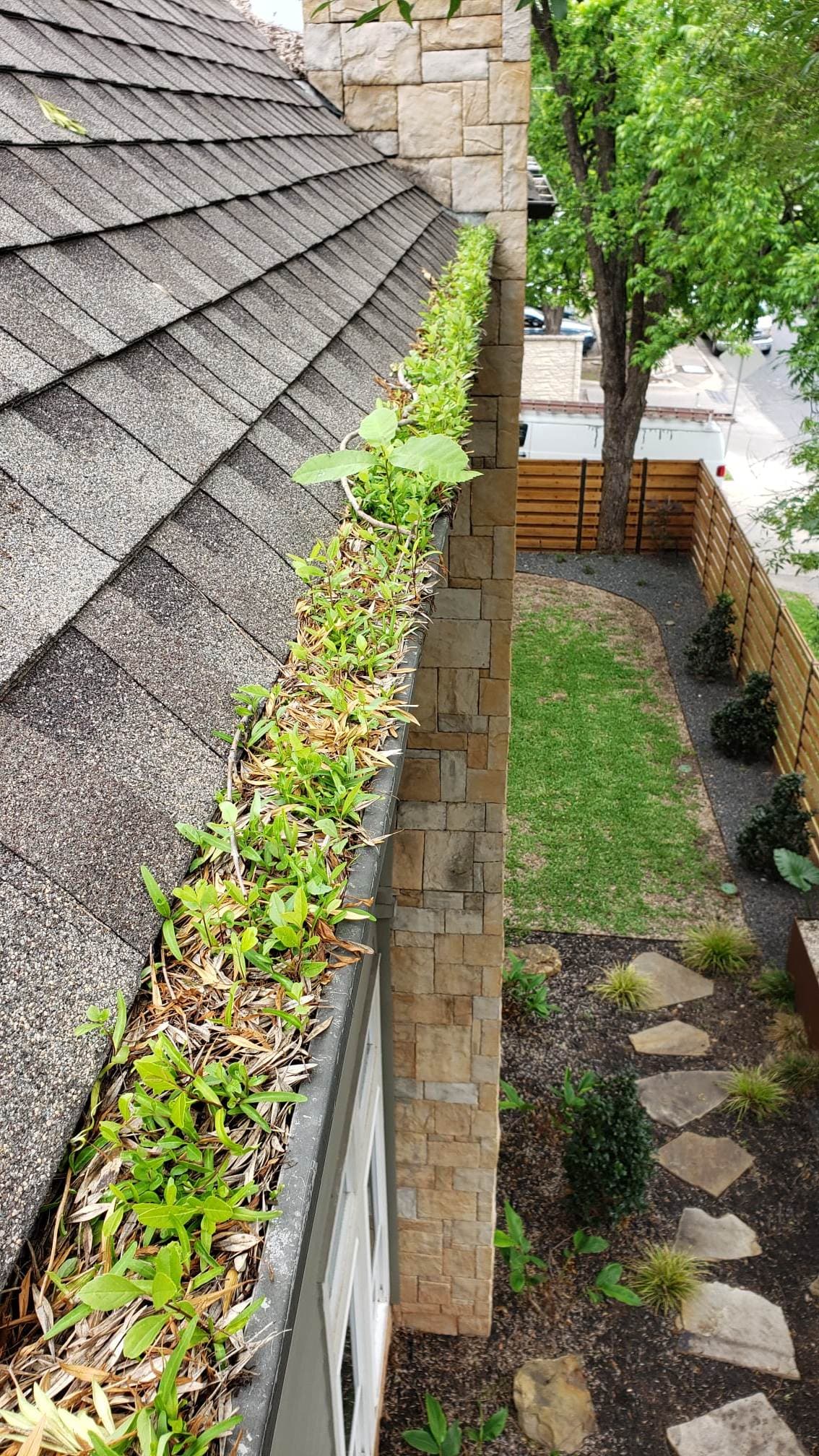 Before — Gutter Guard Installation by Monarch Cleaning Solutions in Austin, TX